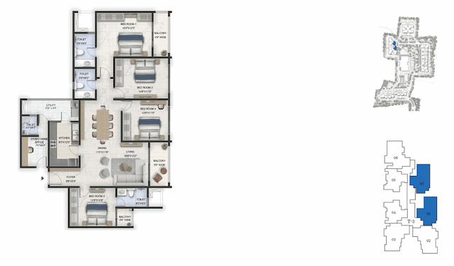 Prestige Lavender Fields - 4 BHK Floor Plan