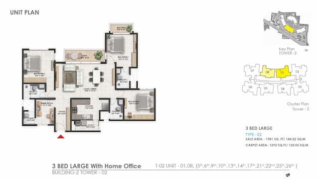 Prestige Serenity Shores - 3 BHK Floor Plan