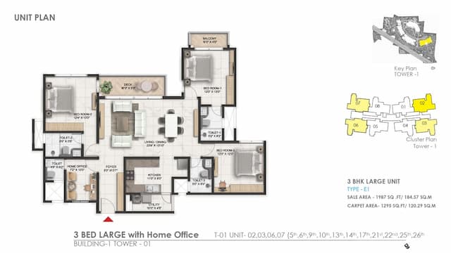 Prestige Serenity Shores - 3 BHK Floor Plan
