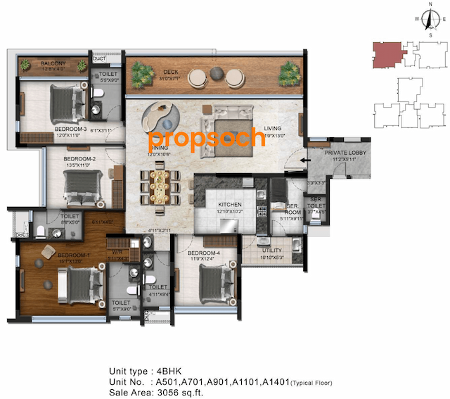 Radiance Platinum - 4 BHK Floor Plan