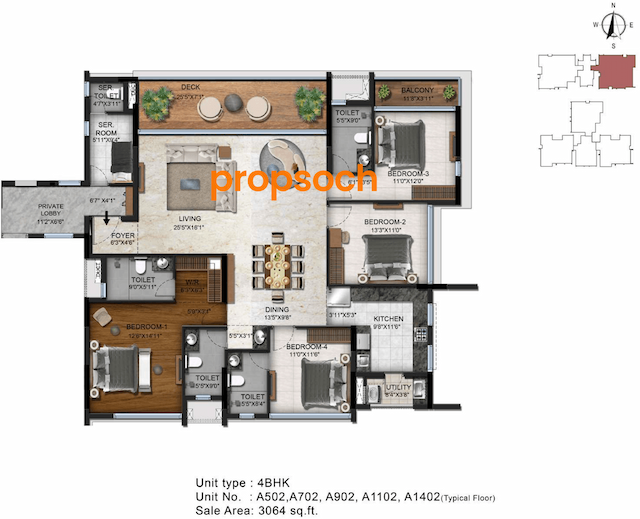 Radiance Platinum - 4 BHK Floor Plan