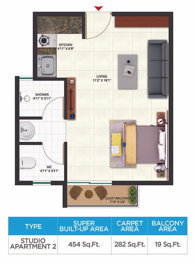 Sattva Aeropolis - STUDIO Floor Plan