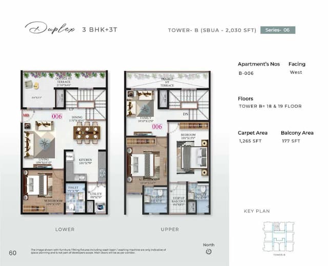 SBR Minara - 3 BHK Floor Plan
