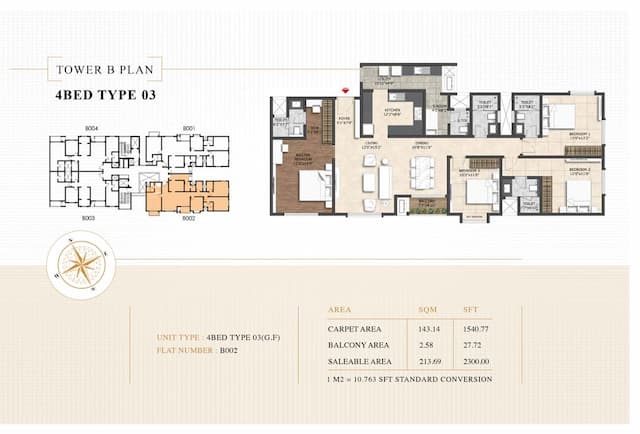 Shriram Esquire - 4 BHK Floor Plan