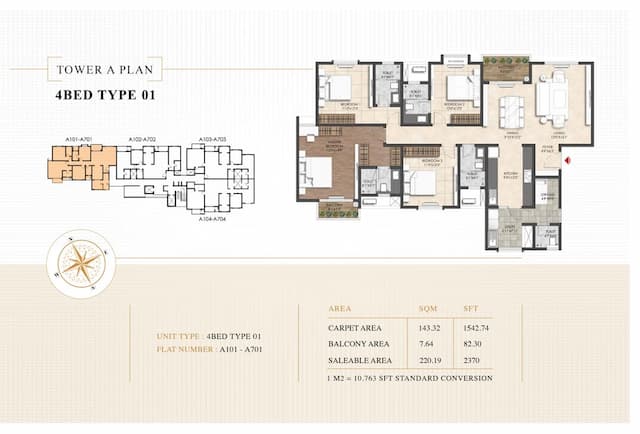 Shriram Esquire - 4 BHK Floor Plan