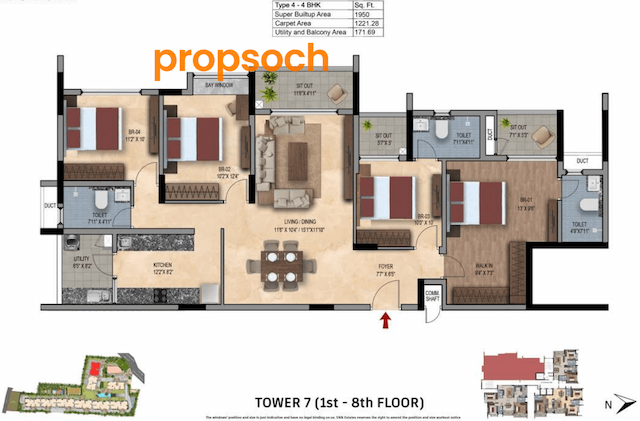 SNN Felicity - 4 BHK Floor Plan