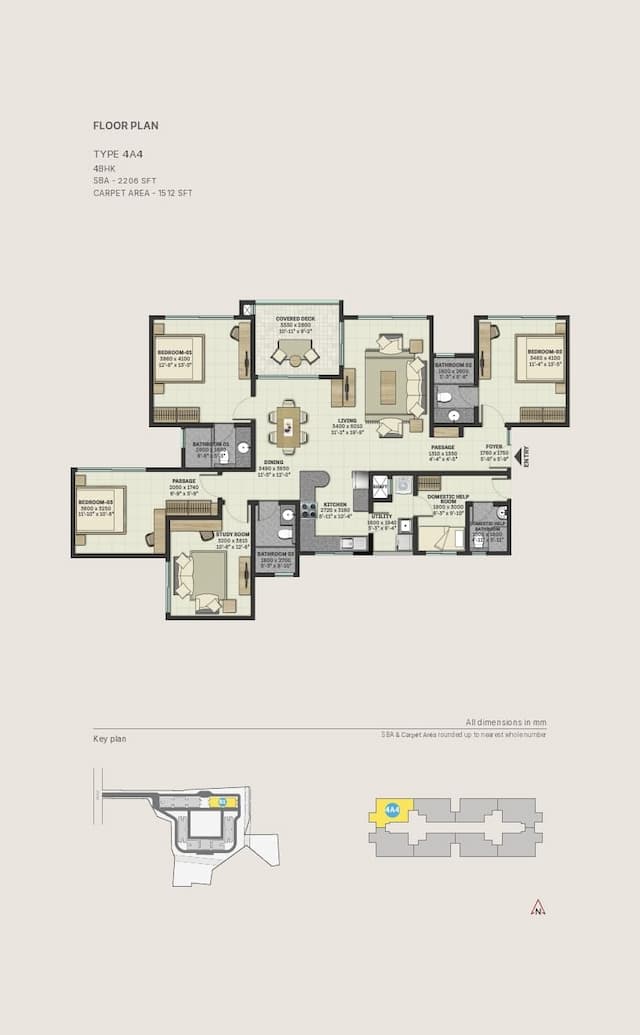 Sobha Windsor Phase 4 - 4 BHK Floor Plan