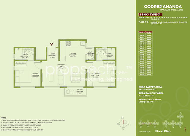 Soul Godrej Ananda - 2 BHK Floor Plan