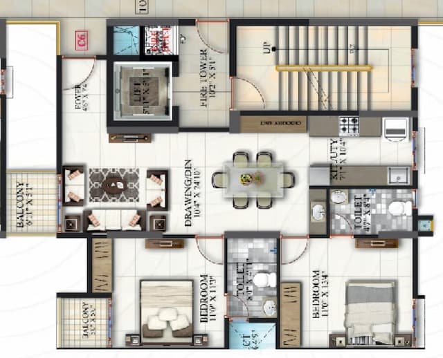 Suraksha Heritage Park - 2 BHK Floor Plan