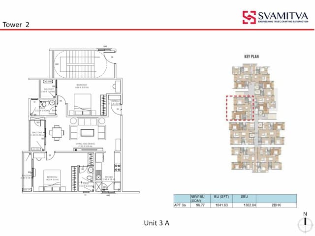 Svamitva Soul Springs Phase 1 - 2 BHK Floor Plan