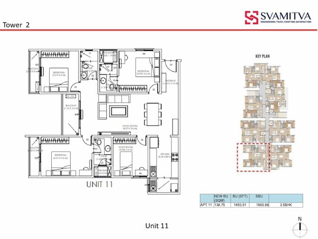 Svamitva Soul Springs Phase 1 - 3.5 BHK Floor Plan
