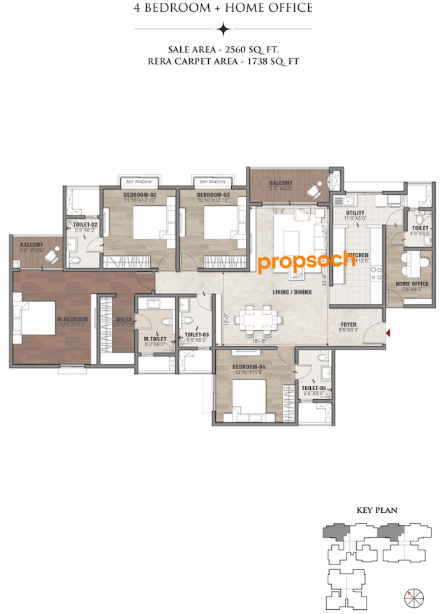 Vaswani Starlight - 4 BHK Floor Plan