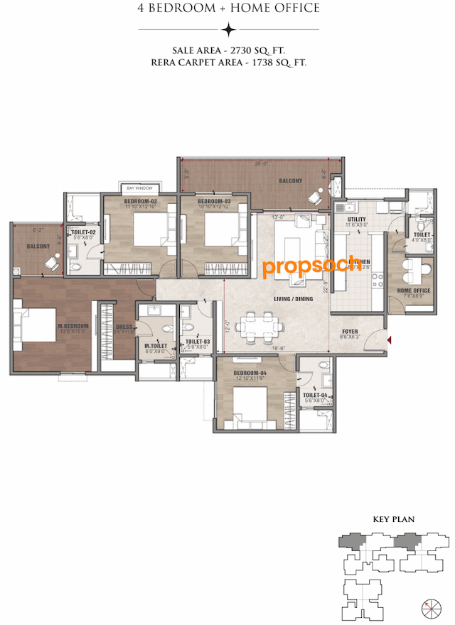 Vaswani Starlight - 4 BHK Floor Plan