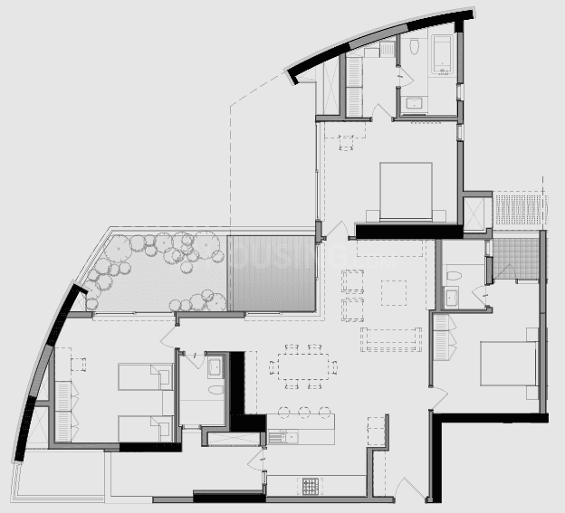 Total Pursuit Of A Radical Rhapsody Apartment - 3 BHK Floor Plan