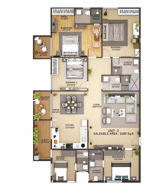 Vainavi Celestium - 4 BHK Floor Plan