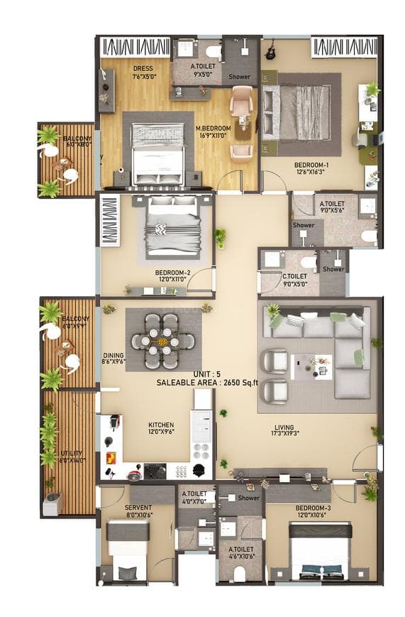 Vainavi Celestium - 4 BHK Floor Plan